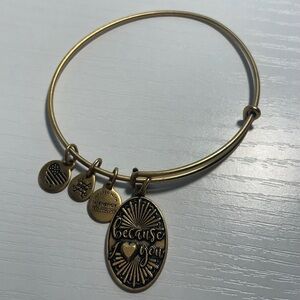Alex and Ani Because I Love You II Bangle Bracelet Rafaelian Gold